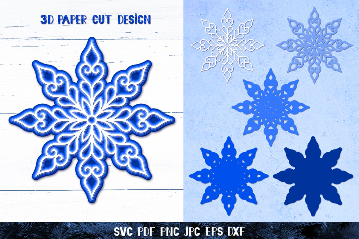 3D Snowflake Paper Cut Collection, a Graphic by Digital_Craftyfox (Photo 8 of 19)