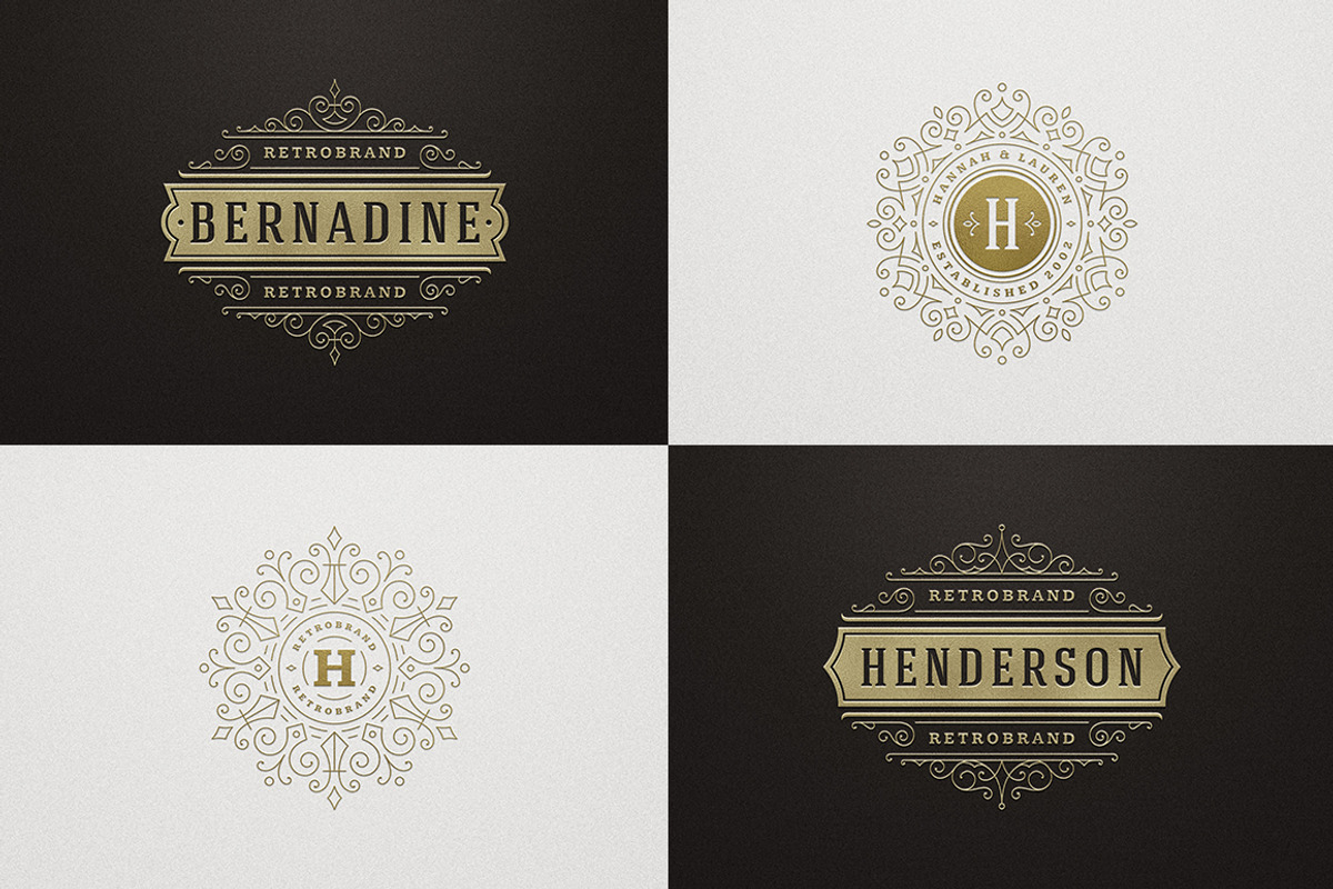 250 ornaments logos & monograms, a Branding & Logo Template by Vasya Kobelev (Photo 10 of 23)