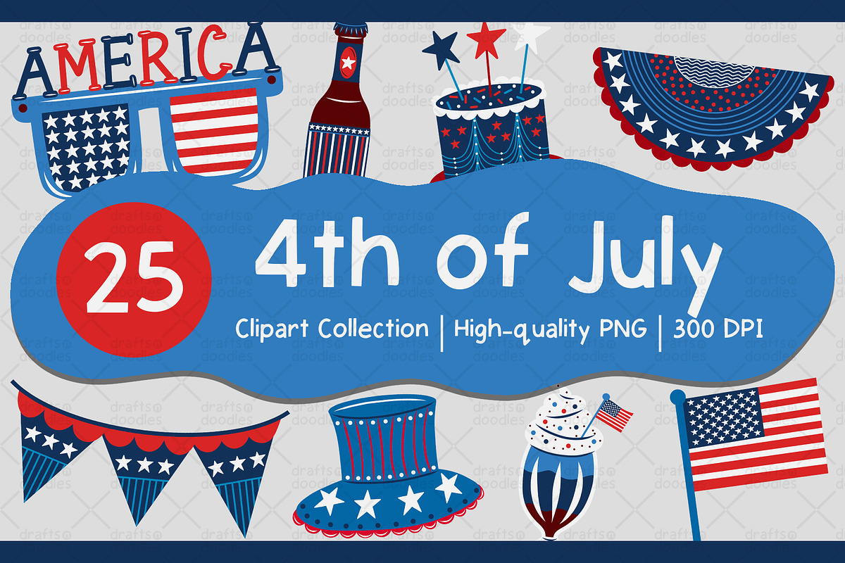 4th of July Clipart Set, an Object Graphic by Drafts n Doodles (Photo 1 of 3)