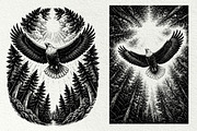 Eagle Wildlife Engraving Graphics, an Animal Illustration by DENIDigitalArtSudio (Thumbnail 3 of 7)