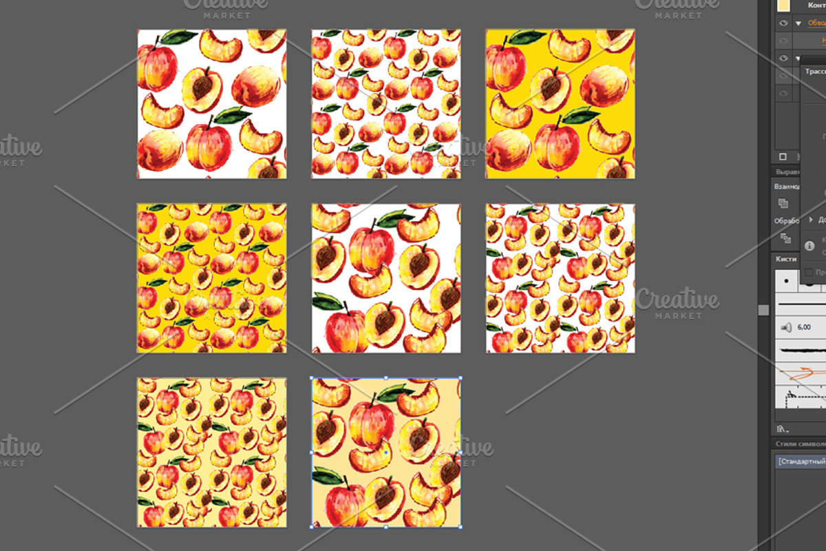 Peach, Watercolor, a Food Illustration by Olesya Morokhovets (Photo 2 of 2)