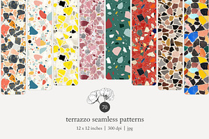70 terrazzo seamless pattern, a Pattern Graphic by Poppy Lane Studio