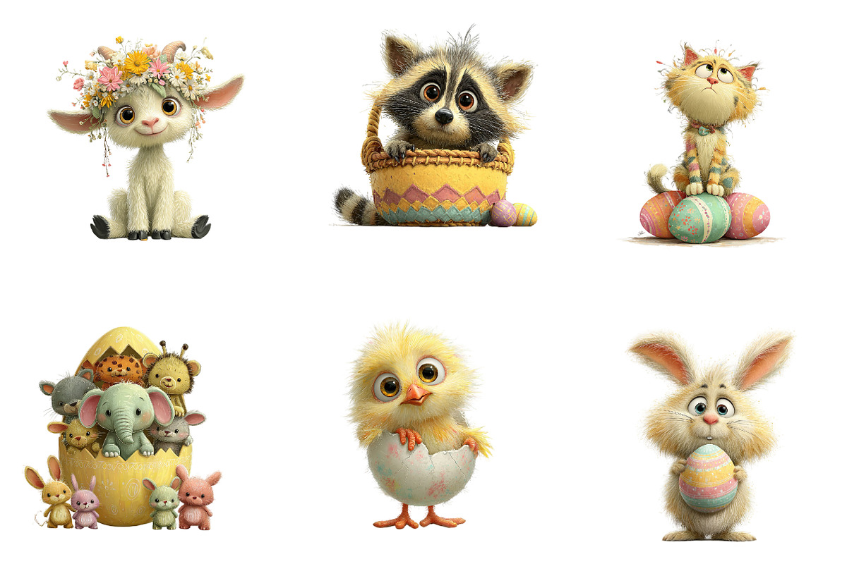 Whimsical baby easter animals clipar, an Illustration by CreationArt (Photo 4 of 5)