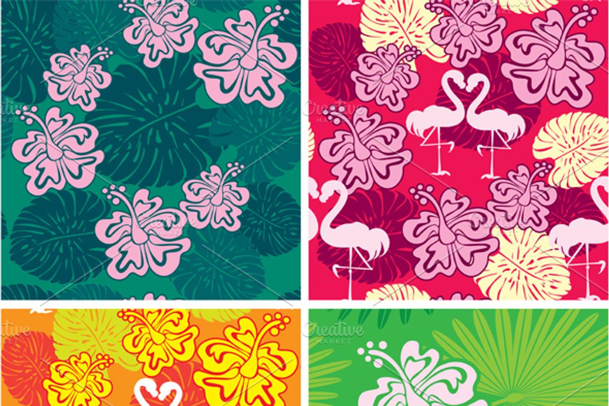 Samless with Frangipani and flamingo preview 2
