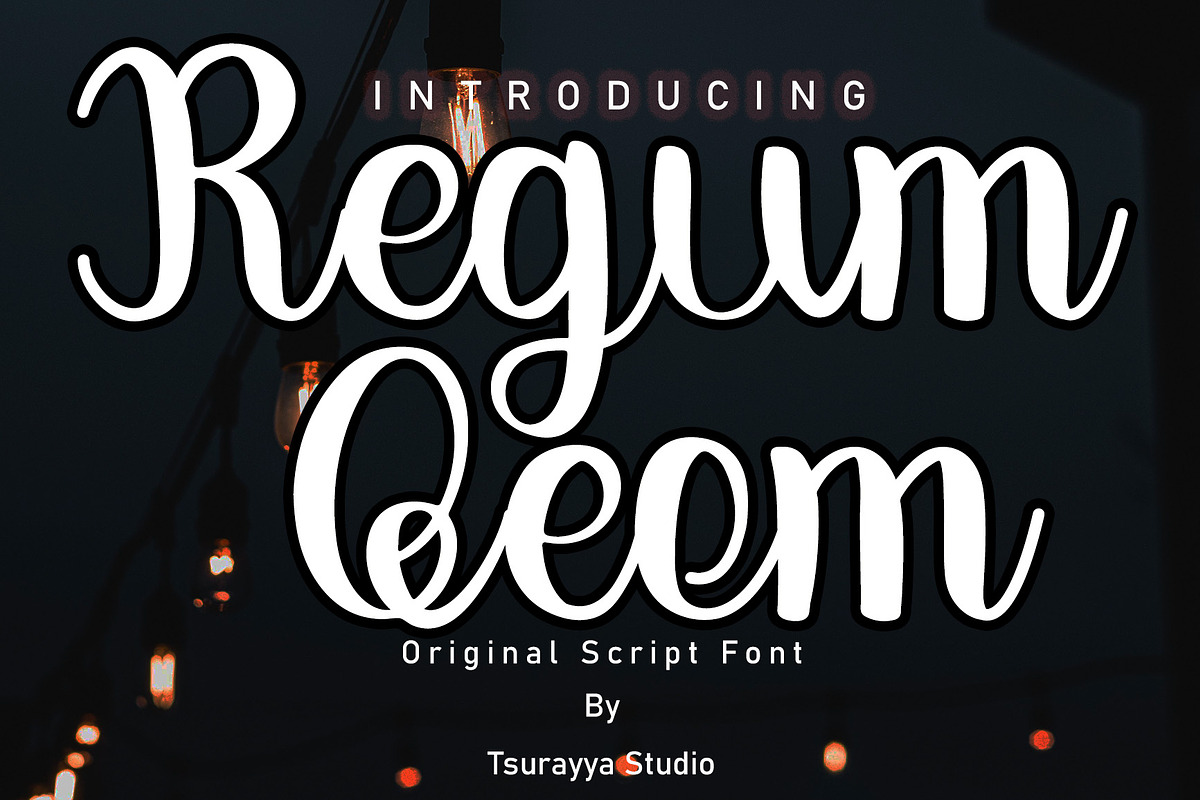 Regum qeon, a Script Font by Tsurayya Studio (Photo 1 of 7)