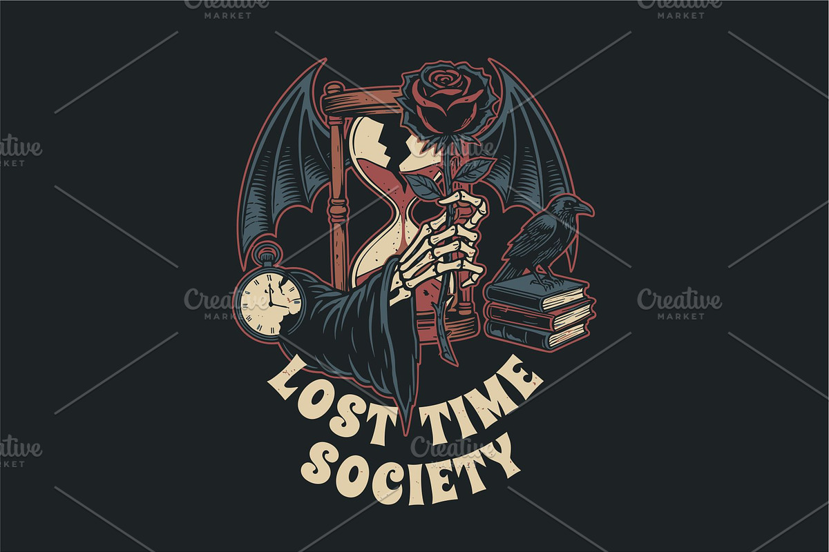 Lost Time Society Gothic Logo Design, a Decorative Illustration by Izdihaar_Studio (Photo 3 of 3)
