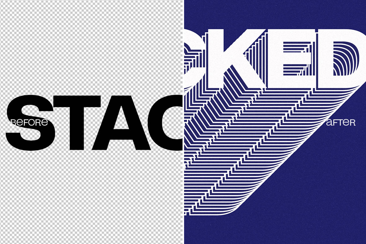 Stacked Text Effect - 10 in 1, a Layer Style Add-On by dokudokunomi (Photo 4 of 4)