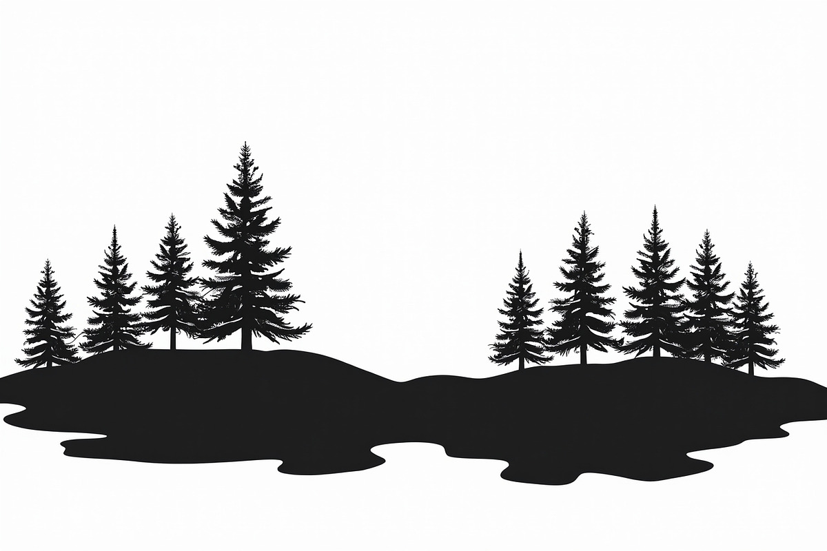 Pine Forest Silhouette Bundle, a Graphic by hafijul (Photo 6 of 16)