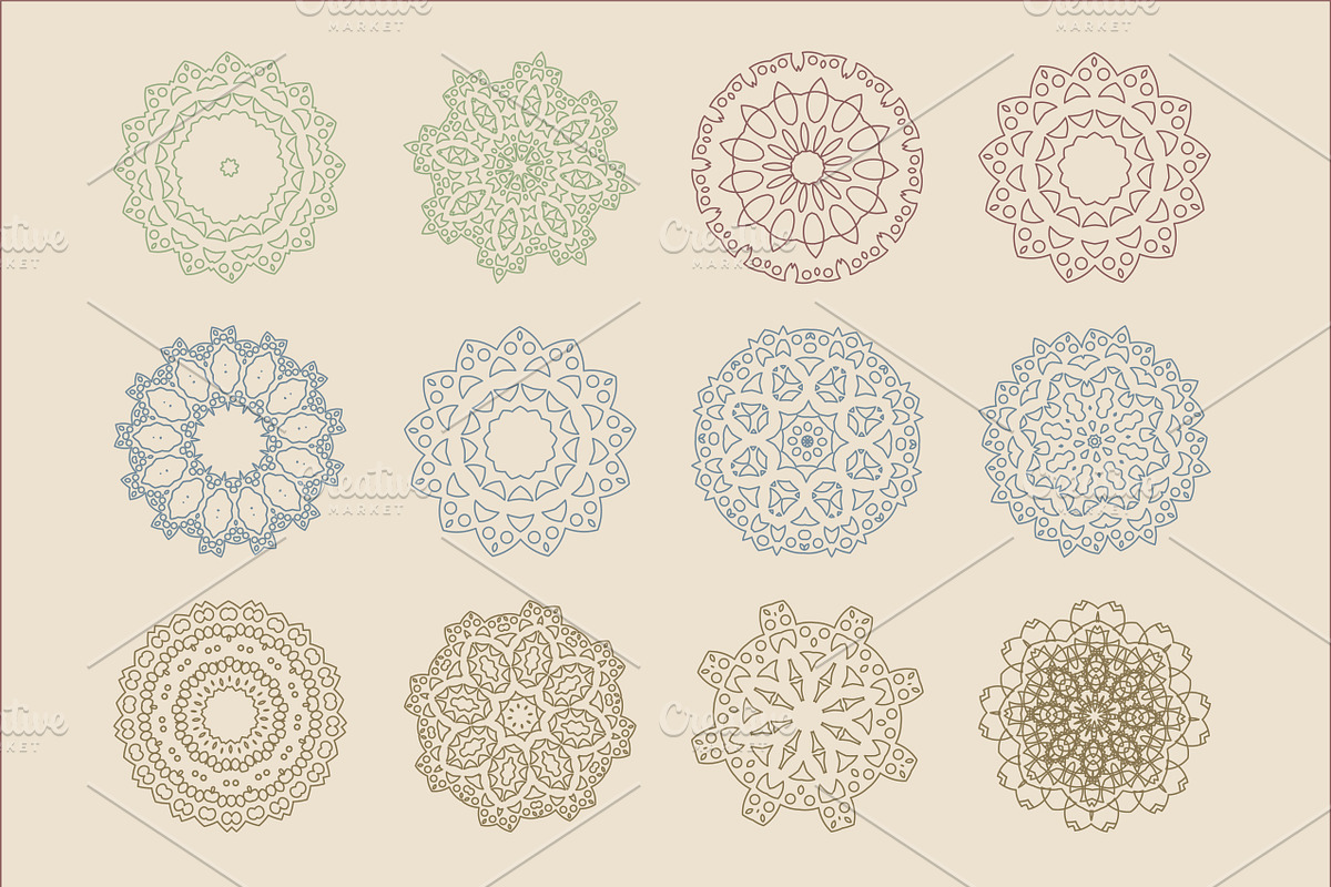 12 Arabic Patterns Vector Set Design, a Pattern Graphic by ToonPlanet Vector Assets (Photo 1 of 2)