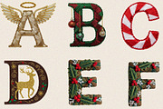 Christmas Embroidery Alphabet Clipar, an Illustration by SVGArt (Thumbnail 2 of 8)