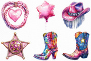 Watercolor Pink Disco Cowgirl PNG, an Illustration by Craft Nest (Thumbnail 5 of 6)