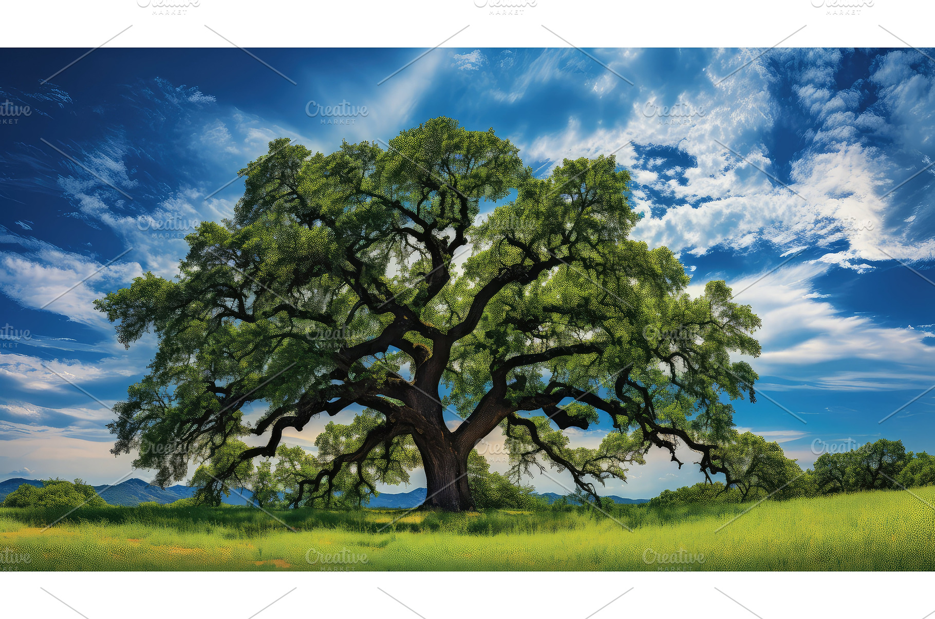 branches oak tree sky ai generated, an Animal Photo by pikepicture
