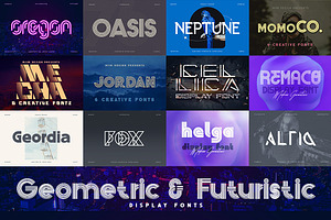 12 Geometric & Futuristic Fonts