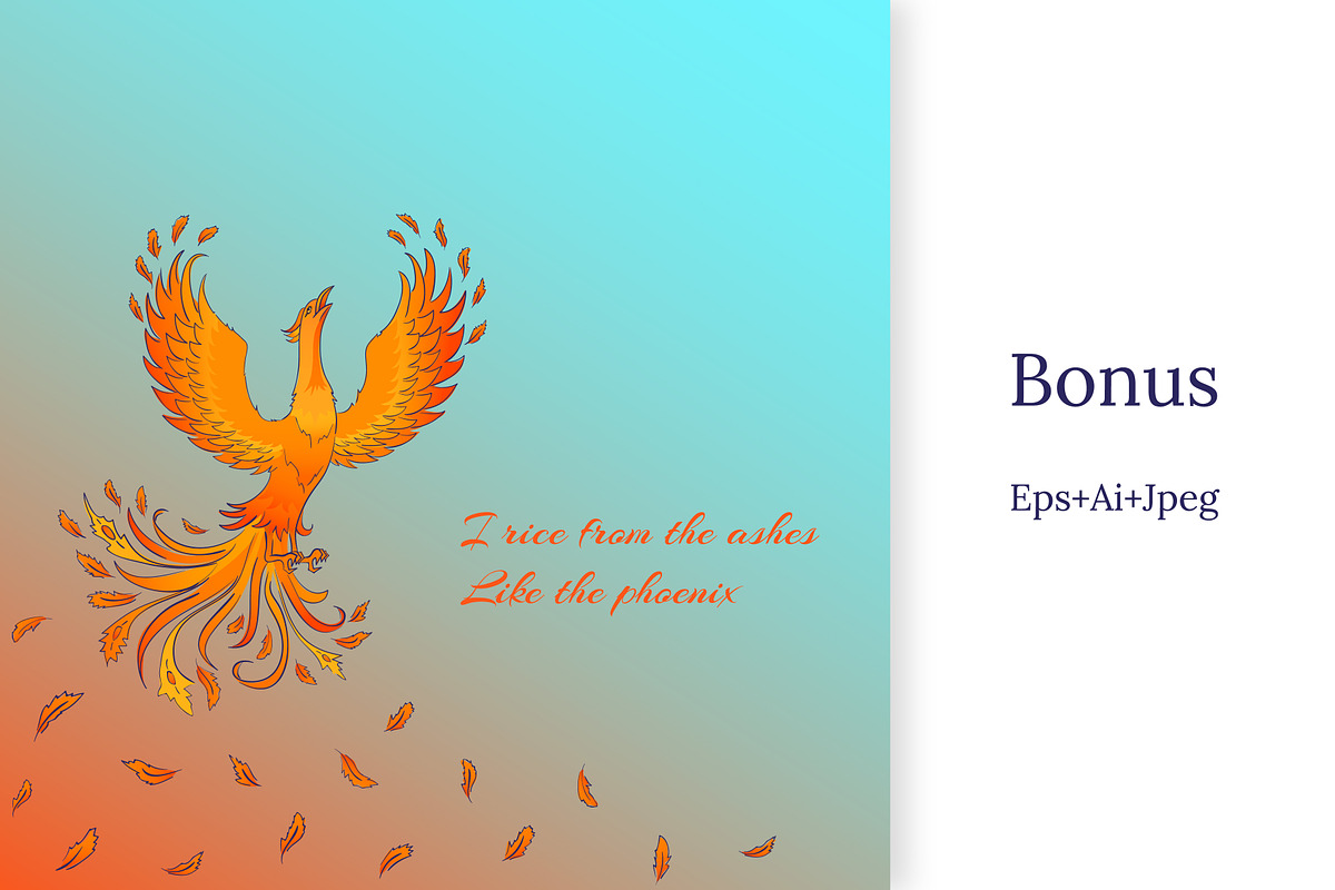 Phoenix. 5 vector patterns + bonus, a Pattern Graphic by Alla_Ri_Shop (Photo 5 of 6)