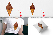 Chocolate Ice Cream Clipart, an Object Graphic by Artnoy (Thumbnail 3 of 5)