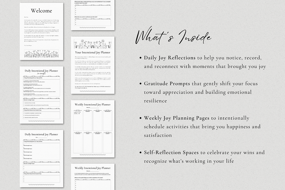 Intentional Joy Journal Planner, a Print Template by The Chaos Project (Photo 2 of 6)