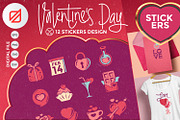 Valentine's Day stickers collection, an Illustration by defarmerdesign (Thumbnail 1 of 5)