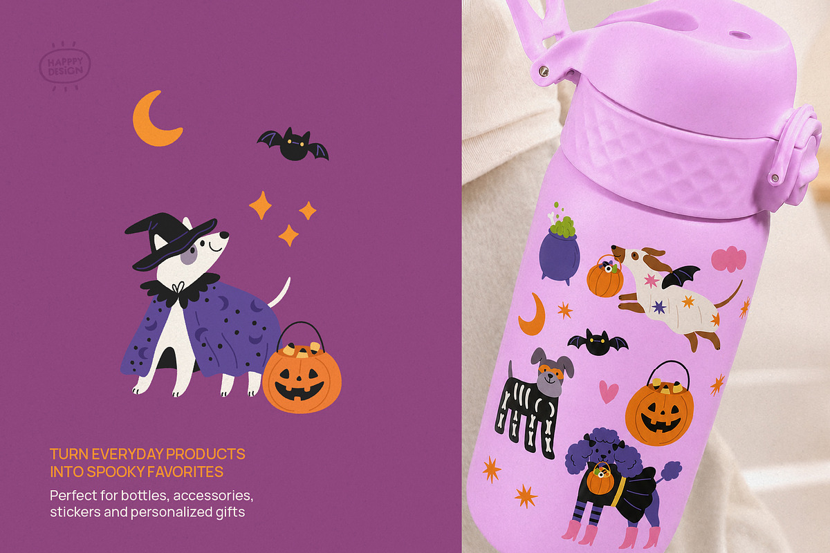 Spooky Dogs Halloween Illustrations, a Seasonal Illustration by happpydesign (Photo 8 of 9)