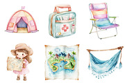Cute Camping Clipart, an Illustration by CitraGraphics (Thumbnail 4 of 5)