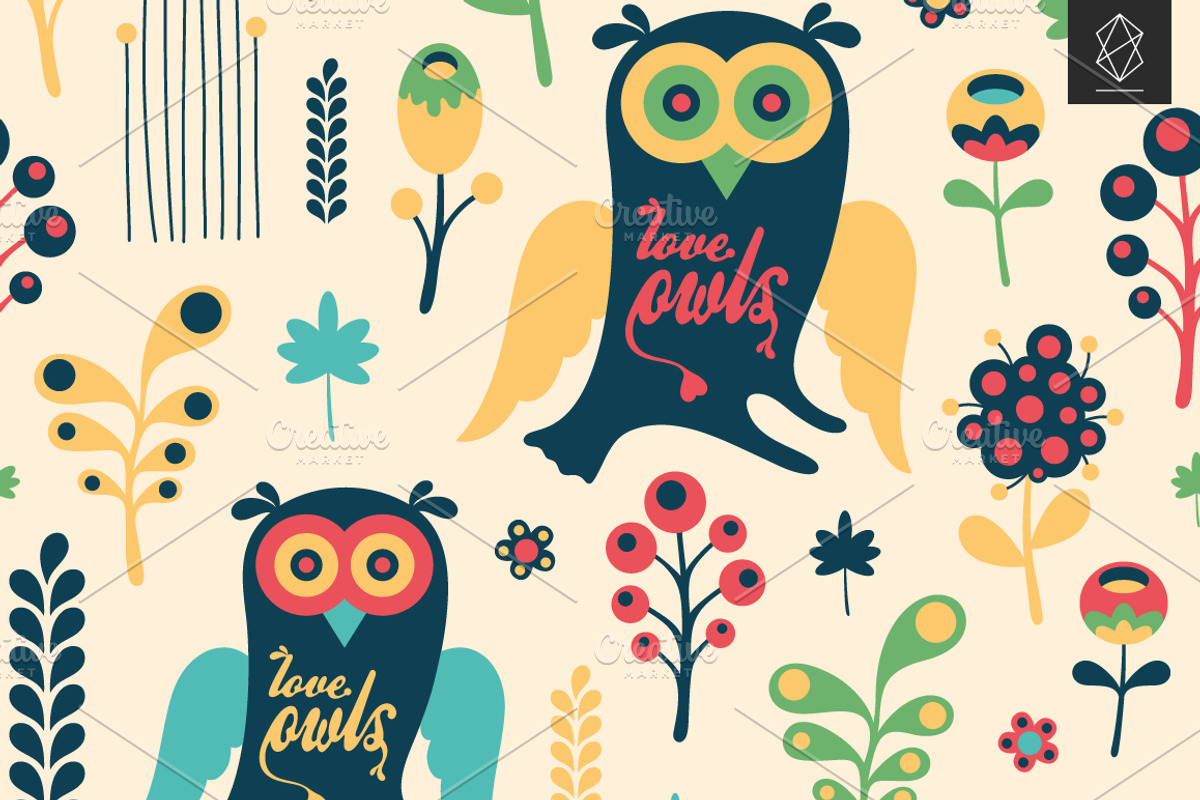 Pattern set with birds and animals, a Pattern Graphic by Yury Velikanov (Photo 2 of 5)