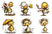 Whimsical Spring Duck Clipart, an Illustration by Dream Creation (Thumbnail 3 of 6)