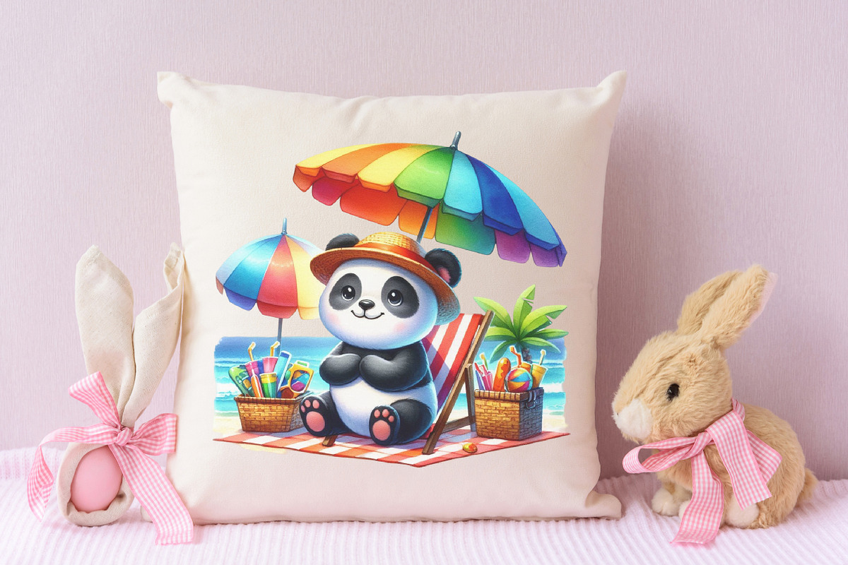 Funny Sunbathing Panda Clipart, an Illustration by RobertsArt (Photo 6 of 7)