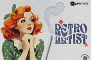 Procreate, The retro artist, a Brush Add-On by Studio.Valhalla (Thumbnail 8 of 8)
