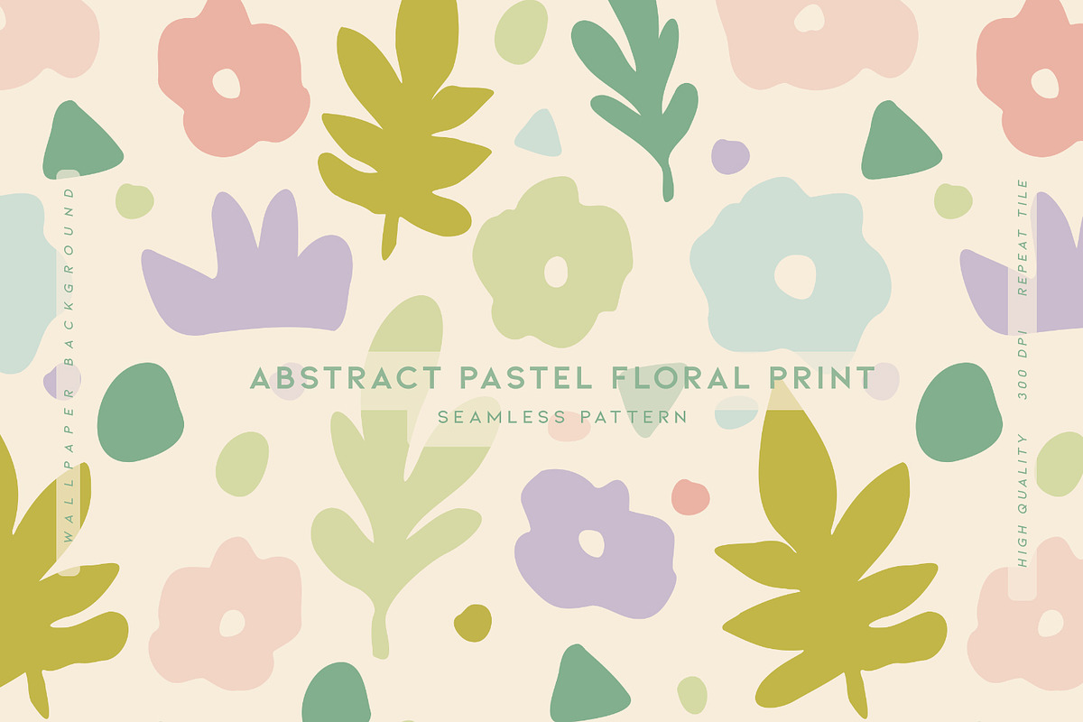 Abstract Pastel Floral Print, a Wallpaper Graphic by MalyskaStudio (Photo 1 of 8)