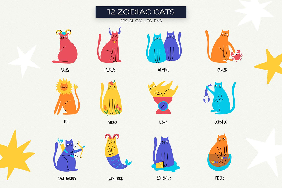 Zodiac Cats, an Animal Illustration by Irina Ostapenko (Photo 2 of 8)