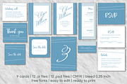 Elegant blue wedding invitation set, an Invitation Template by MariiaVD (Thumbnail 10 of 11)