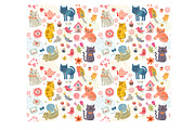 Cat set. Characters + Pattern, an Animal Illustration by Anna Guz's Store (Thumbnail 3 of 3)