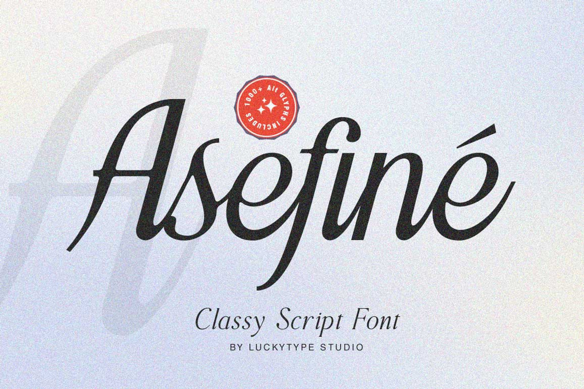 Asefine, a Script Font by Lucky Type (Photo 1 of 15)