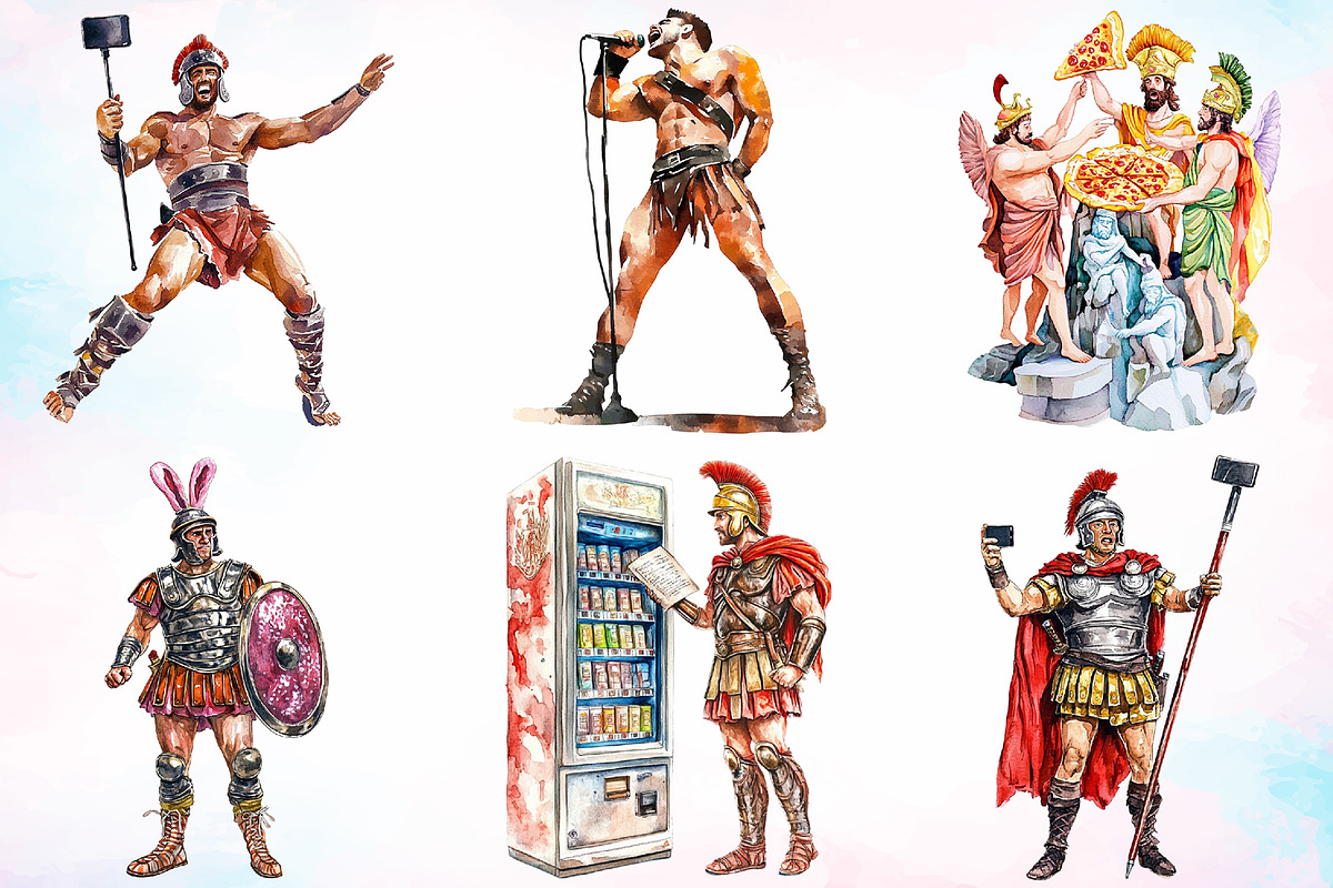 Watercolor Funny Roman Empire PNG, a Person Illustration by Canvas Craft (Photo 2 of 3)