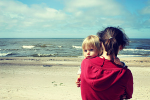 Mother and daughter on the beach, a Person Photo by BOOCYS