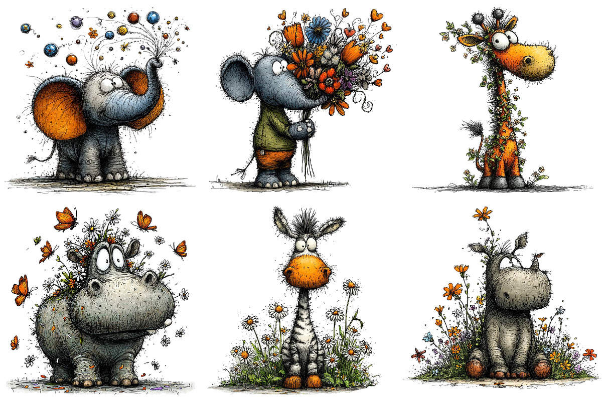 Spring Safari Whimsical Clipart Bund, an Illustration by DreamPrint404 (Photo 4 of 6)