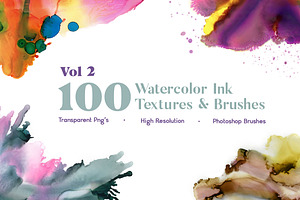 100 Watercolor Textures & Brushes V2