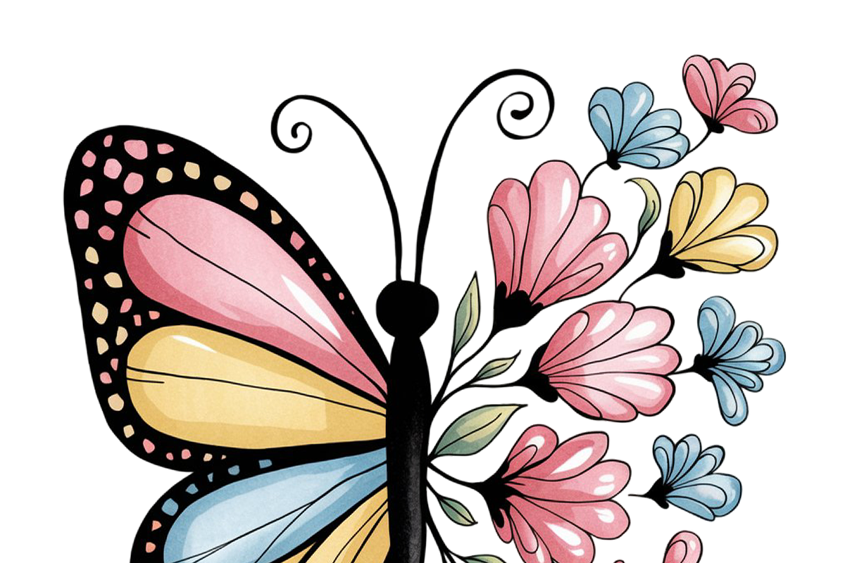 Floral Cute Butterfly Clipart, an Illustration by DreamCafeArt (Photo 4 of 6)