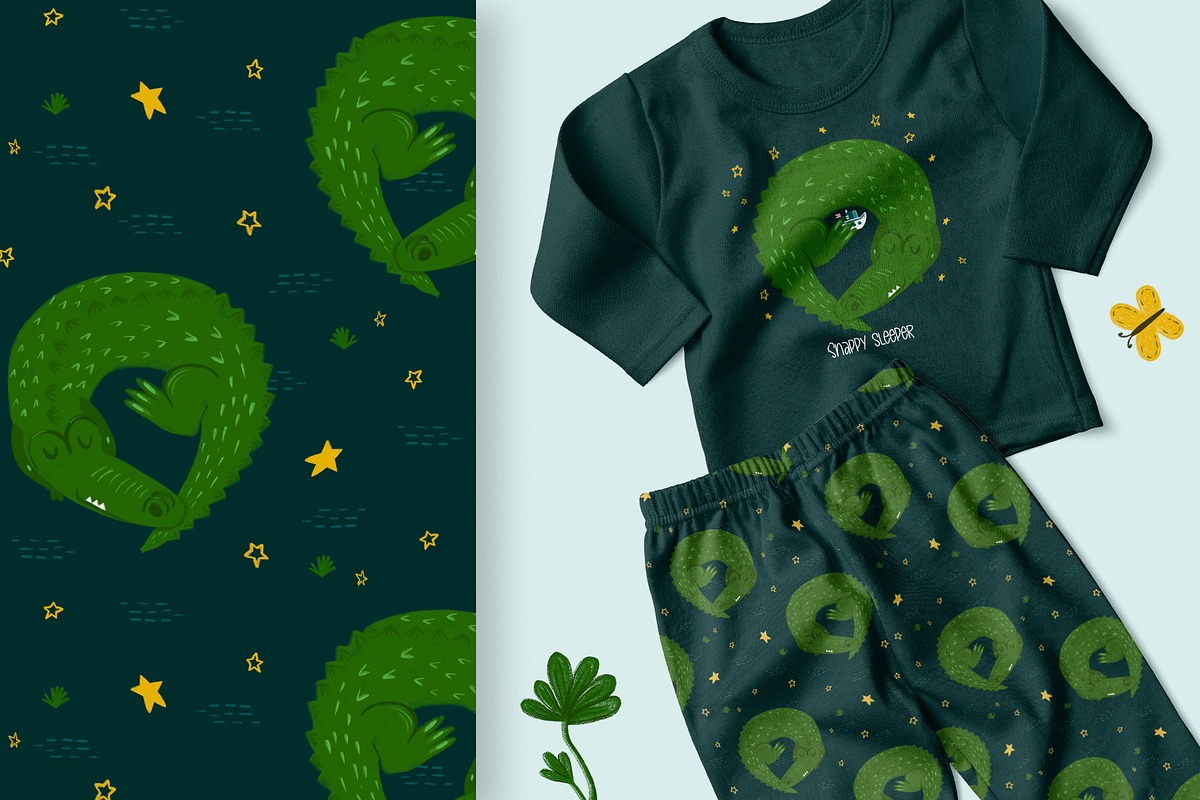 Summer Crocodile Patterns & ClipArt, an Animal Illustration by PenguinArtStudio (Photo 7 of 12)