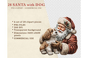 Santa With Dog Clipart PNG, a Seasonal Illustration by Memories By Lea (Thumbnail 2 of 19)