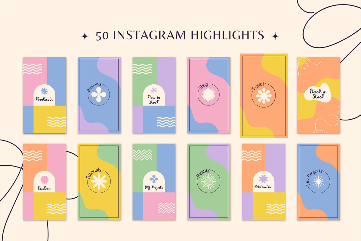50 Instagram Highlights Templates, a Templates & Theme by TemplateCastleStore (Photo 2 of 10)