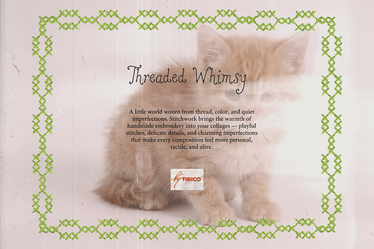 Threaded Whimsy: Collage Kit, an Object Graphic by TiriCo (Photo 2 of 13)