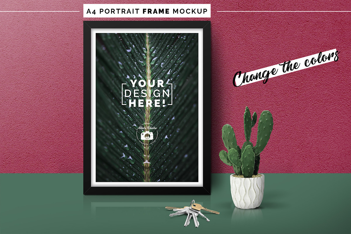 A4 Portrait Frame Mockup, a Print Template by Álbori Produções (Photo 3 of 4)
