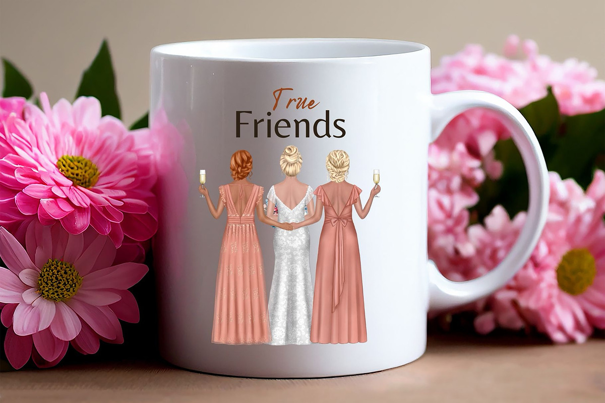 Bridesmaid Clipart Set., a Person Illustration by ColorfulPT (Photo 5 of 6)