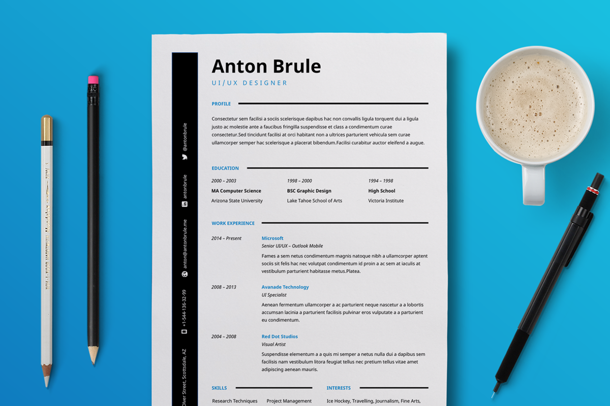 Anton Brule Resume Template, a Resume Template by Projectile (Photo 1 of 4)