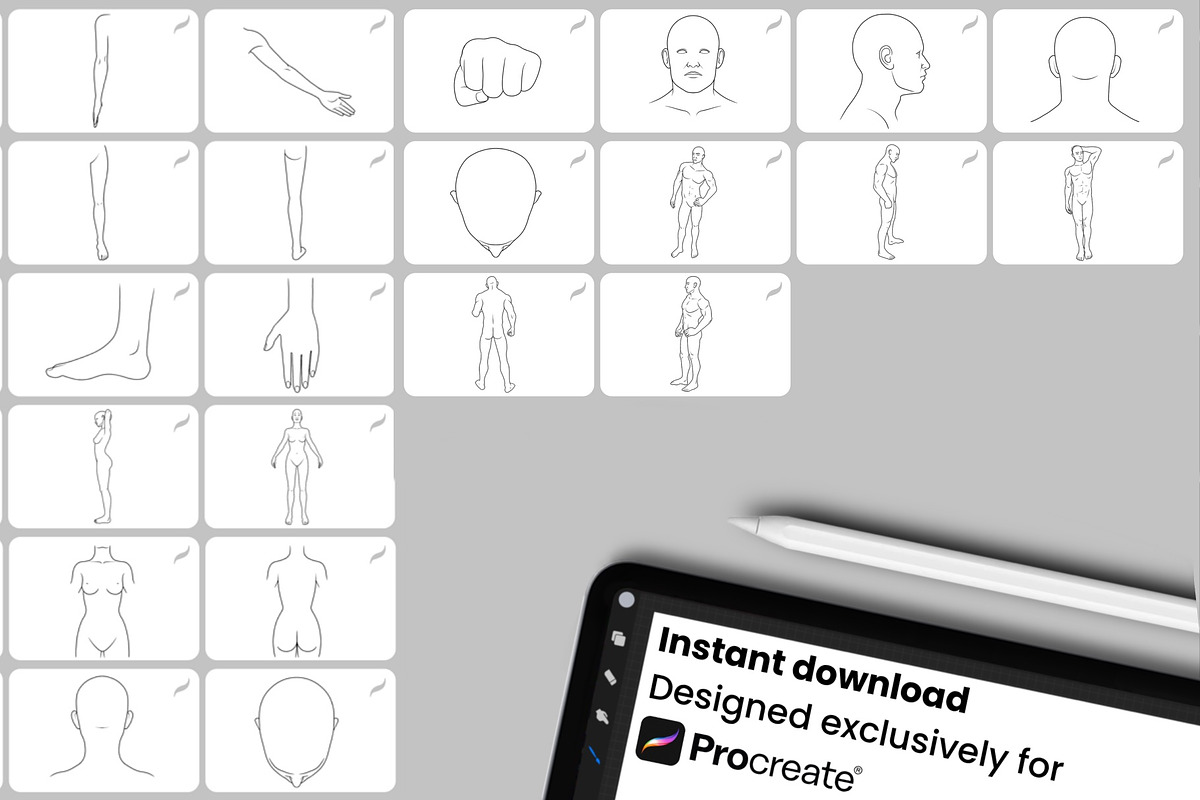 Body Templates Procreate brushes, a Brush Add-On by InkRef (Photo 5 of 5)