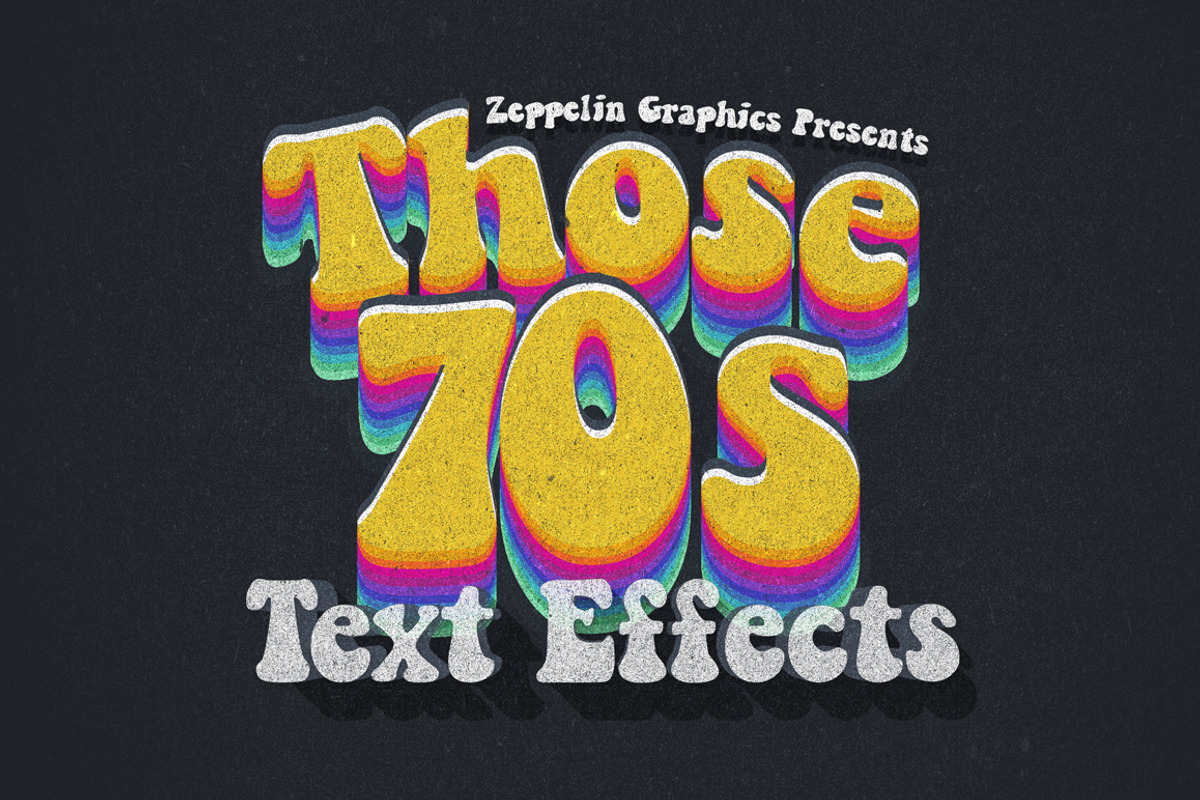 70s Text Effects for Photoshop, a Layer Style Add-On by Graphicdome (Photo 1 of 17)