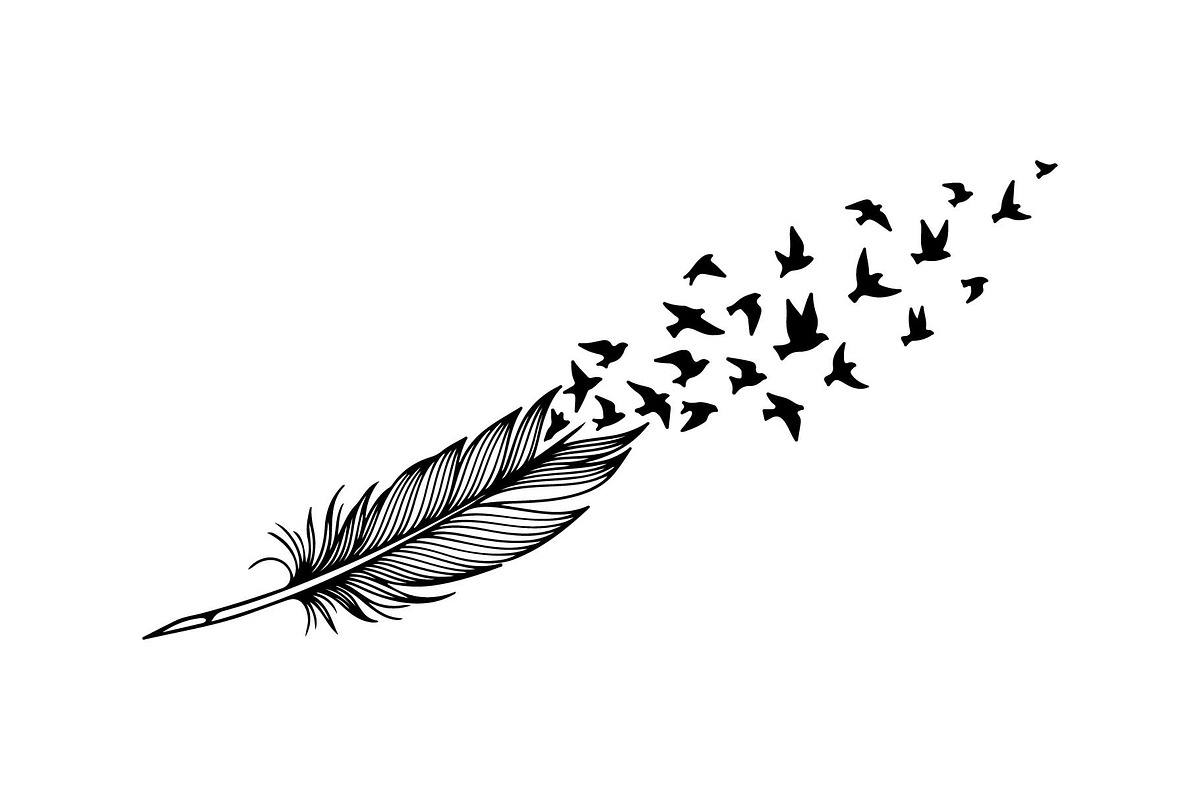 Boho Feather Silhouette Vector, an Object Graphic by jahid234 (Photo 41 of 51)