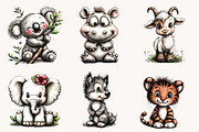 Watercolor Baby Animals Clipart, a Seasonal Illustration by Designworld (Thumbnail 5 of 8)