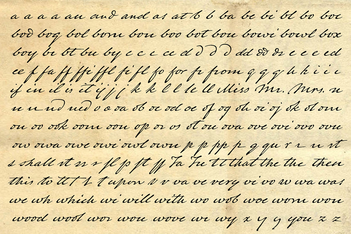 Austin Pen, an 1800s script font. preview 6