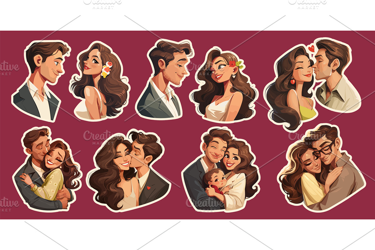 couple in love cartoon. woman man, a Person Illustration by Stock-Smart-Start